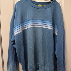 Aviator Nation Men's XL Blue Crewneck Stripe Sweatshirt
